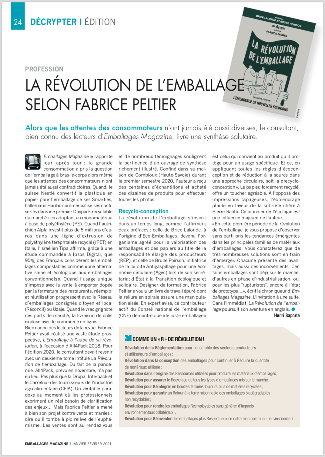 La révolution de l'emballage - Fabrice Peltier