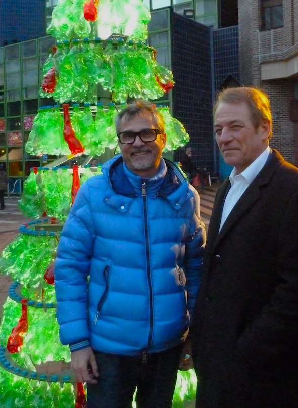 Fabrice Peltier et Dominique Lefebvre - éco design - Sapins recyclés -Cergy Pontoise