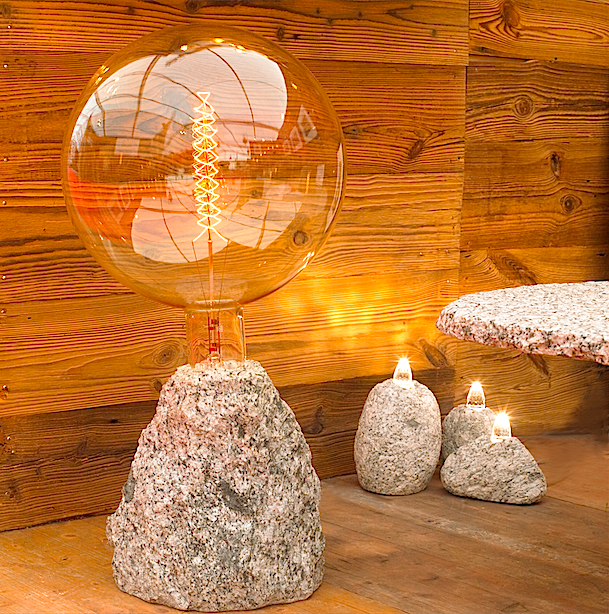 Lampes UnicDesign by Fabrice Peltier - Granit du Mont Blanc -Eco design