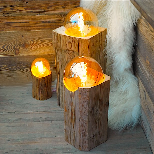 Lampes UnicDesign by Fabrice Peltier - Vieux bois récupèré - Eco design