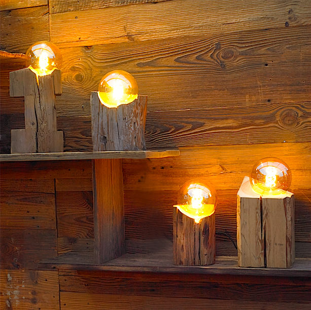 Lampes UnicDesign by Fabrice Peltier - Vieux bois récupèré - Eco design