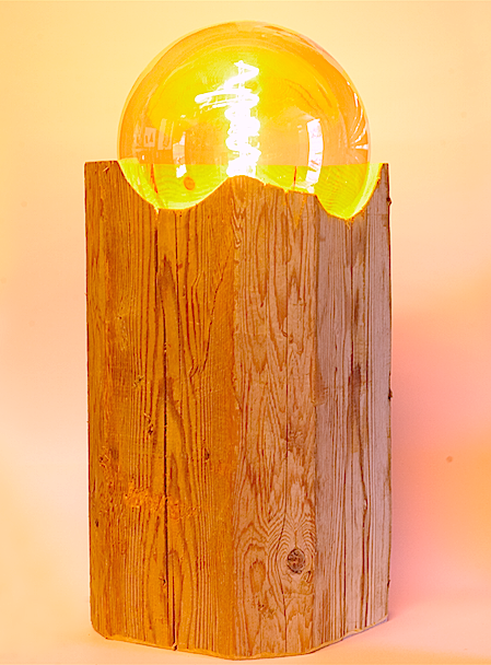 Lampes UnicDesign by Fabrice Peltier - Poutre vieux bois- Eco design
