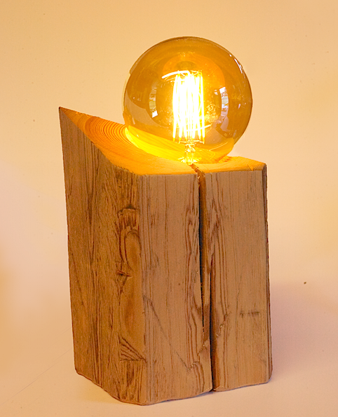 Lampes UnicDesign by Fabrice Peltier - Poutre vieux bois- Eco design