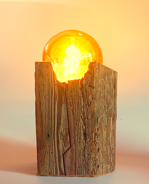 Lampes UnicDesign by Fabrice Peltier - Poutre vieux bois- Eco design