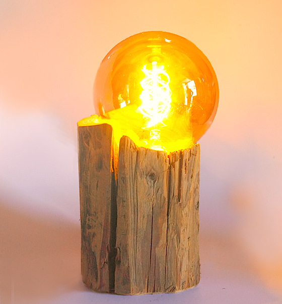 Lampes UnicDesign by Fabrice Peltier - Poutre vieux bois- Eco design