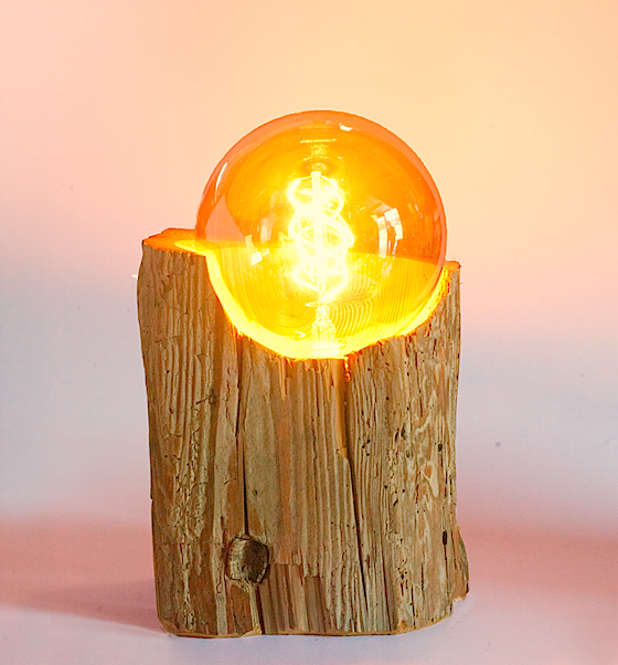 Lampes UnicDesign by Fabrice Peltier - Poutre vieux bois- Eco design